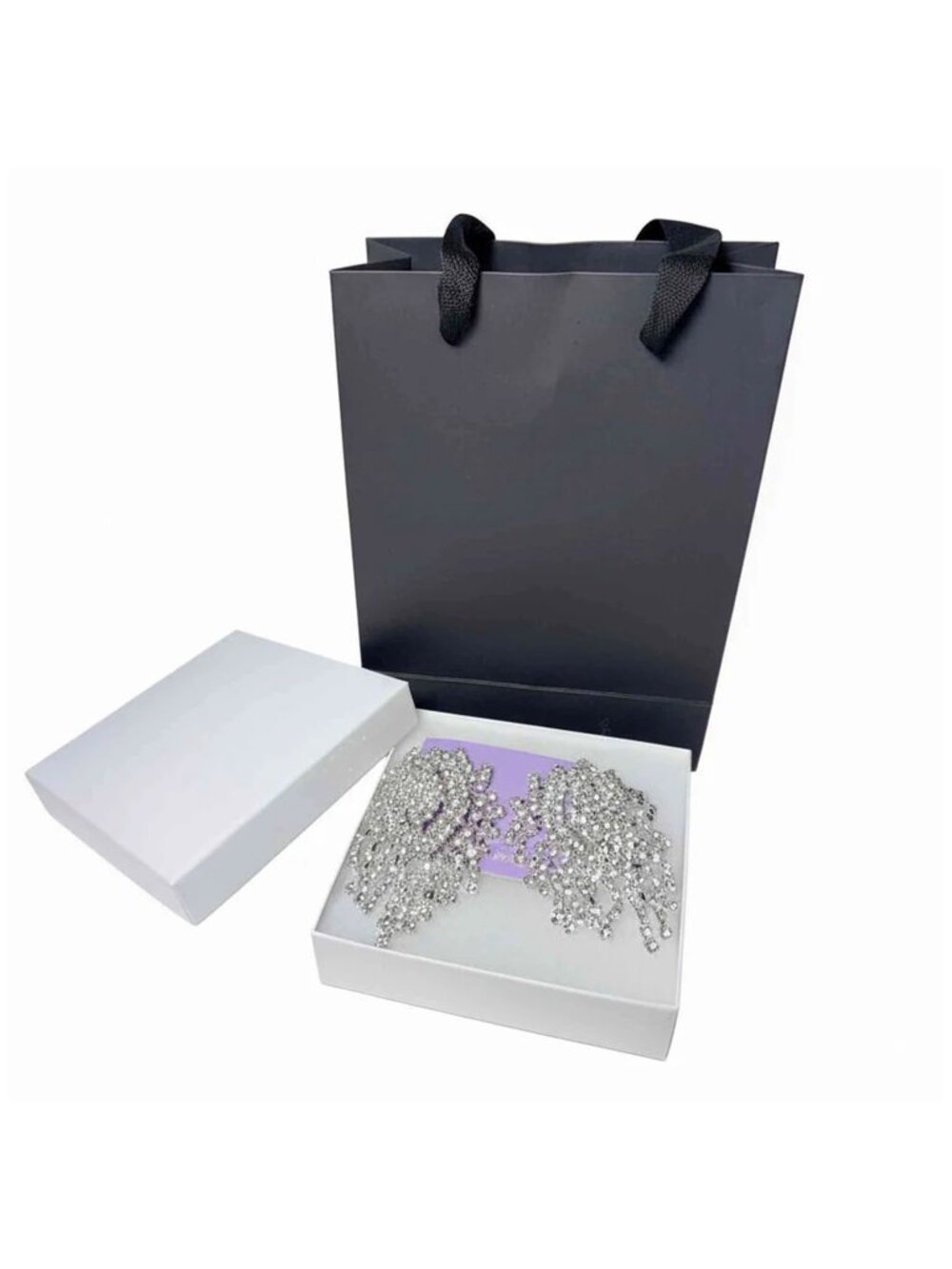 Silver-Tone Crystal Fringe Drop Earrings | Elegant Wedding- Bridal Jewelry
